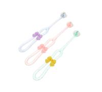VINTORKY 3pcs Three Sided Toothbrush for Travel Friendly Sensory Brush with Enhanced Cleaning Power for Oral Care Pink Purple Green
