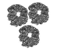 VINTORKY 3pcs Velvet Sparkly Hair Scrunchies with Shiny Sequin Detail Moderate Stretch Ponytail Holders for Curly and Straight Hair for Birthday Parties Beach Holidays and Casual Wear