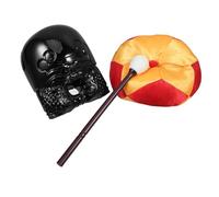 VINTORKY 4-inch Buddhist Meditation Wooden Temple Block Set Cushion and Mallet, Faux Wood Carving Muyu for Sutra Chanting and Monk Use, Home Decorative Buddhist Supply