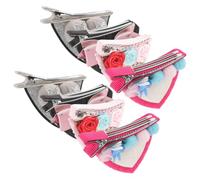 VINTORKY 4 Pairs Cat Ears Hair Clips, Cute Cloth Barrettes with Strong Hold that Will Not Fall out Easily, Hair Accessories for Birthday or Wedding