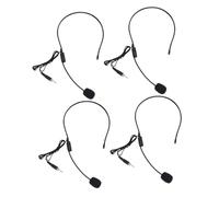 VINTORKY 4 Pcs Earhook Microphone Headset for Voice Amplifier Speaker Wired Loudspeaker Microphone Black Plastic Head-mounted Mic Set for Singing and Public Speaking