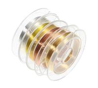 VINTORKY 4 Rolls Fine Nail Art Copper Wire Ultra-thin Lines in Gold Silver Rose Gold for Nail Decorations Safe Material for DIY Manicure Designs
