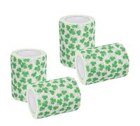 VINTORKY 4 Rolls Green Leaf Pattern Toilet Paper Rolls Comfortable and Soft Paper Tissue Multipack for Spring Tiered Tray Decor and Hotels, Convenient and Practical Bathroom Essential