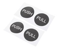 VINTORKY 4 Sets Pull Push Stickers Door Reminding Signs round Black Pvc Delicate Hollowed Design Adhesive-backed Easy to Use Door Stickers for Shopping Mall