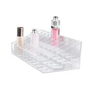 VINTORKY 40 Space Lipstick Organizer Plastic Makeup Display Rack White Lipstick Holder for Show Storage