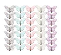 VINTORKY 40Pcs Butterfly Hair Clips Set for Women and - Mini Crystal Plastic Side Clips with Non-Slip Grip, Blue, Purple, Pink, Grey for Styling Bangs and Updos