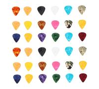 VINTORKY 40pcs Mixed Size Abs Guitar Picks Set, Acoustic and Bass Instrument Accessories, Universal Celluloid Plectrums for Musical Instruments Random Color
