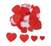 VINTORKY 40pcs Red Heart Embroidered Appliqué Patches Valentine's Day Sew on Iron on Polyester Classic Beautiful Design Heart-Shaped Craft Patches for DIY Jeans Repair Clothes