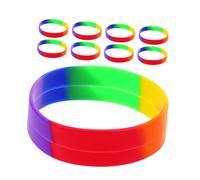 VINTORKY 42pcs Rainbow Silicone Wristbands Elastic Pride Bracelets for Festivals Parties and Events Fit for Adults and Colorful Lgbt Accessories