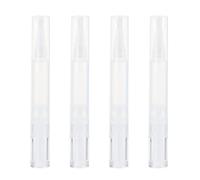 VINTORKY 4pcs 5ml Nail Oil Pen Refillable Lip Gloss Tubes with Brush, Twist Concealer Pens for Cosmetic Filling and Travel Beauty Accessories