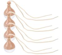 VINTORKY 4pcs 8ml Car Hanging Perfume Pendant Aromatherapy Diffuser with Beech Wood Cap Semi-circle Glass Bottle Car Essential Oil Diffuser for Vehicle Interior Decoration