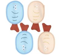 VINTORKY 4PCS Bar Soap Exfoliating Pouch: Tow Sided Foaming Net for Shower - Cute Fish Soap Bar Loofah Pouch - Rich Bubbles - Exfoliating Bath Scrubber
