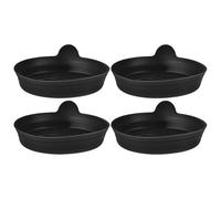 VINTORKY 4pcs Black Silicone Coasters for Drinks Multi-functional Use Anti-scald round Cup Mats Soft Silicone Material Suitable for Car Cup Holders and Dinner Tables