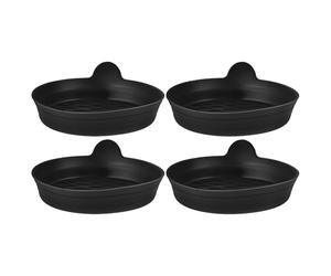 VINTORKY 4pcs Black Silicone Coasters for Drinks Multi-functional Use Anti-scald round Cup Mats Soft Silicone Material Suitable for Car Cup Holders and Dinner Tables