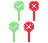 VINTORKY 4pcs Classroom Voting Paddles Set with Red Cross and Green Check Mark, Reusable Foam Handheld Judging Boards for Teachers, Portable Answer Paddle Game Props for Educational