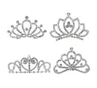 VINTORKY 4pcs Comfy and Stylish Rhinestone Tiara Crown Hairpin Girls Birthday Tiara for Women Multi-occasion Hair Accessories Random Style