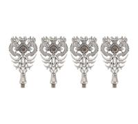 VINTORKY 4pcs Dragon Shaped Wax Seal Stamp Handle Only - Sealing Stamp Handles with Zircon - DIY Stamper Hand Grip for Invitation Envelopes Scrapbooks