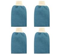 VINTORKY 4pcs Exfoliating Shower Gloves and Double-sided Thickened Bath Mitts, Soft Lightweight Silk Scrubber for Body Wash, Suitable for Home Bathing and Skin Care Random Color