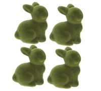 VINTORKY 4pcs Flocked Bunny Statues Miniature Decor for Easter Garden Ornaments Nature-inspired Flocked Decorations for Home and Party Lifelike Moss Finish