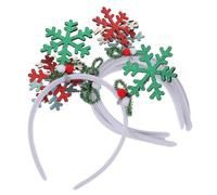 VINTORKY 4pcs Glitter Snowflake Headbands Soft Flexible Holiday Hair Accessories for Women Xmas Party Winter Wedding Festive Headwear Decoration
