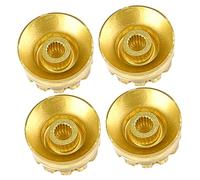 VINTORKY 4pcs Gold Volume Guitar Knobs White Letters for Electric Guitar Bass Volume Control Knobs