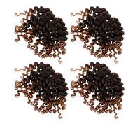 VINTORKY 4pcs Golden Crochet Braiding Hair Extensions for Women, Synthetic Braids Smooth Texture and No Smell, Lightweight High Temperature Wire Material, Fluffy Curly Bomb Twist Style