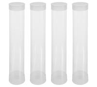 VINTORKY 4pcs Golf Ball Organizer Case, Transparent Plastic Holder Storage Display Tube, Moisture-Resistant Clear Container for Practice Collection, Holds Up to 6 Balls