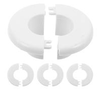 VINTORKY 4pcs Kitchen Stove Burner Cap Kit, Plastic White Decorative Cover for Gas Pipe Holes, Stove Top Maintenance, Kitchen