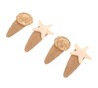 VINTORKY 4pcs Mermaid Hair Accessories Set Featuring Sea Star and Hat Shapes, Lightweight Plastic and Resin Materials, Versatile Hair Side Clips for Beach Wedding and Summer Vacation
