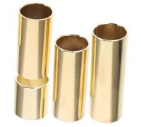 VINTORKY 4pcs Metal Guitar Slides Set for Electric Acoustic Guitar, Finger Slider Gold Tone, Sizes 28/51/60/70mm, Professional Musical Instrument Accessories for Blues Country Jazz