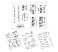 VINTORKY 4pcs Plastic Stamp Set for Embossing Craft with Happy Birthday Design, Compact PVC Material, Precise Embossing, for Scrapbooking and Family Crafting DIY Projects