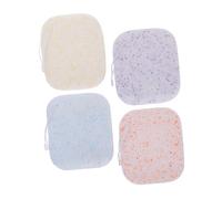 VINTORKY 4pcs Portable Face Washing Sponges Reusable Exfoliating Facial Cleanser Sponge Set for Travel and Daily Skin Cleansing Blueberry, Sweet Orange, Lavender, and Chamomile Spots