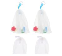 VINTORKY 4pcs Portable Facial Foaming Nets Soap Foaming Bags Made of Pe with Quick Bubble Creation and Hanging Hole for Easy Storage, Face Cleaning Tool for Household Skin Care