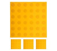VINTORKY 4pcs Pvc Tactile Paving Tiles with Raised Dots, High Visibility Braille Guide Floor Markers the Visually Impaired, Indoor Use in Public Buildings, Yellow Blind Road Boards