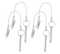 VINTORKY 4pcs Quick Release Safety Pins with Lanyard Carbon Steel Spring Locking Cotter Pins for Boat Bimini Tops Hardware for Vehicle Equipment