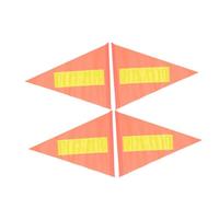 VINTORKY 4Pcs Reflective Safety Flags for Bikes 21X30X30Cm PVC Warning Pennant Flags with 6Mm High Visibility for Outdoor Riding Safety