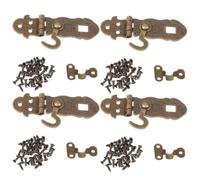 VINTORKY 4pcs Retro Notebook Lock with Iron Hasps for Crystal Notebook, Vintage Diary Lock Buckles Easy to Install, Suitable for Chests and Jewelry Boxes in Shop or Office