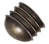 VINTORKY 4pcs Retro Semi Circle Wardrobe Handles Zinc Alloy Drawer Pulls with Easy Installation and Cohesive Look, Classic Antique Door Pull Handles for Cupboards and Cabinets in Coffee