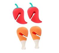 VINTORKY 4pcs Saucepan Lid Lifters Decorative Pot Lid Holders Overflow Prevention Silicone Kitchen Gadgets Steam Release for Slow Cooking