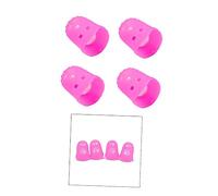 VINTORKY 4pcs Silicone Guitar Finger Caps Tear-resistant Finger Protectors for Ukulele Electric Guitar Mandolin Comfortable Rose Red Design for Beginners and Professionals