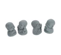 VINTORKY 4pcs Small Buddha Monk Figurines in Green Sandstone Resin with Zen Aesthetic, Table Decoration for Home Or Store, Promoting Tranquility and Versatile Decoration
