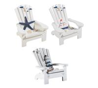 VINTORKY 4pcs Small Wooden Beach Chair Ornament Home Office Tabletop Miniature Chair Decoration for Beach Party Decor Seaside Theme Accessories