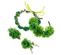 VINTORKY 4pcs St Patricks Day Headband Set with Green Floral Design, Comfortable All-day Wear Hair Accessories for Holiday Festival Parties, Versatile Hair Styling for Women