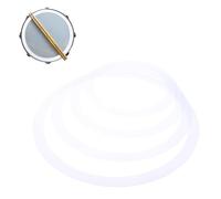 VINTORKY 4pcs White Drum Mute Pads Set Portable PC Film Drum Silence Rings with Easy Installation for Snare