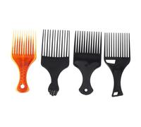 VINTORKY 4Pcs Wide Tooth Hair Pick Comb for Afro and Curly Hair Multi Function Plastic Styling Tools with Comfortable Grip Suitable for Adults Home and Salon Use