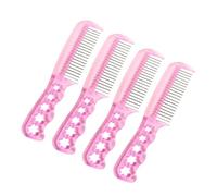 VINTORKY 4pcs Wig Combs for Hair Styling Steel Tooth Detangling Brush for Wigs Ergonomic Design for Easy Handling for Women and Barbers Pink