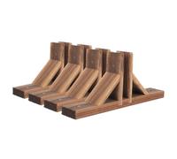 VINTORKY 4Pcs Wood Fence Base with Sturdy Triangle Support Feet for Foldable Pet Gate, for Courtyard and Balcony Fencing