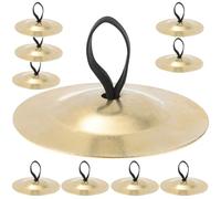 VINTORKY 5 Pairs Small Finger Cymbals Set Durable Copper Instruments for Sound Finger Instruments for Belly Dancing and Music Education Easy to Hold with Comfortable Bands