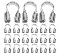 VINTORKY 500pcs Wire Guardians for Jewelry Making - 0.45 Cm/0.18 Inch U Shape Wire Guard Cable Protector Terminator for Bracelets Necklaces Silver