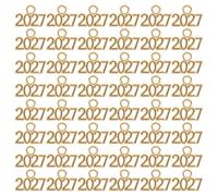 VINTORKY 50pcs 2027 Charms Bulk: Jewelry Making Charms - DIY New Year Signet Decorative Hanging Pendant for Graduation Tassel, Bracelet, Necklace, Earring, Keychain Craft